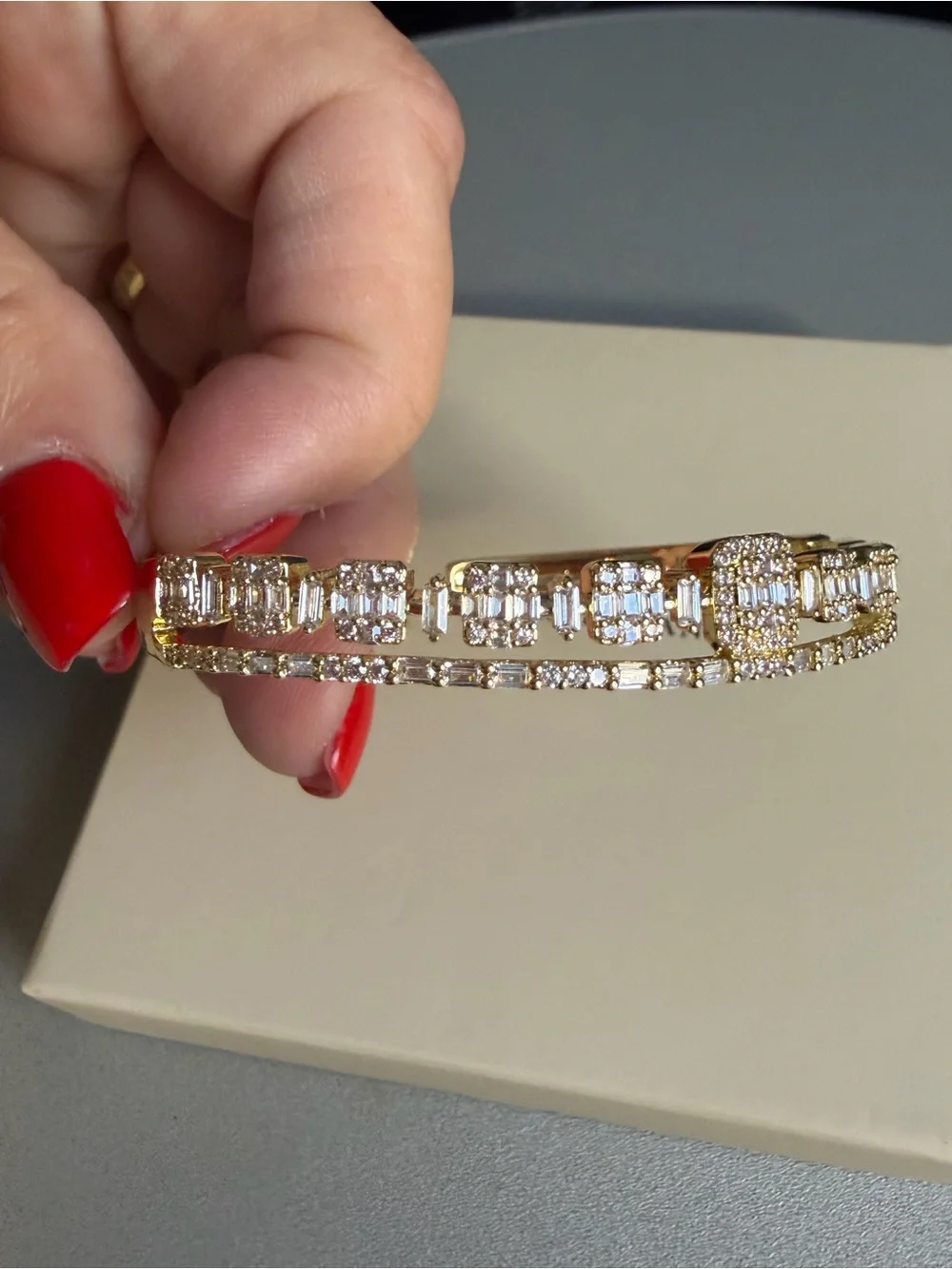 Freida Rothman Gold Crystal Tennis Bracelet new